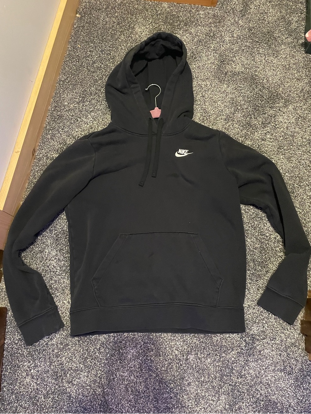 Nike Black Hoodie with White Swoosh Logo